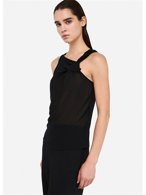 Top in cotone e georgette LIU JO | CF5140J0088/22222